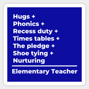 Elementary Teacher Equation - white text Magnet